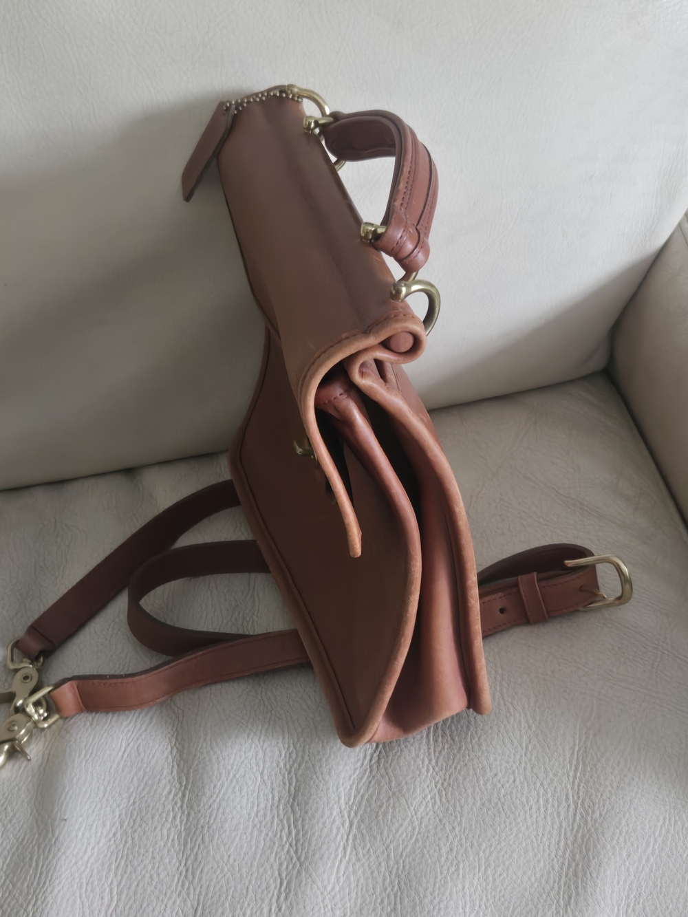 Coach Vintage Brown Leather Briefcase Crossbody 9927 - Picture 7 of 16